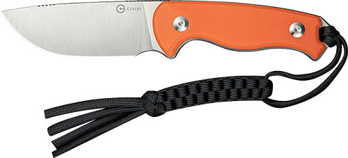 C230942.jpg CIVIVI KNIFE TIMBERBARK 3.2" - FIXED ORANGE/SATIN G10 STNWASH - Image 1