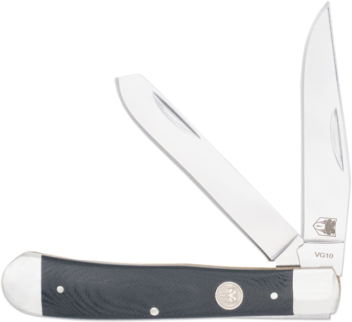 CTTDTRPG10BLK.jpg COBRATEC TRAPPER TWO BLADE - G-10 BLACK/SS SLIP JOINT - Image 1