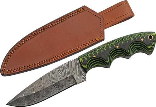 DM1309.jpg SZCO RITE EDGE 5" TREE RIDGE - MICARTA DAMASCUS CP W/SHEATH - Image 1