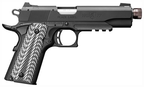 G051820490-1.jpg BROWNING 1911-22 SUPPR READY - 22LR 4.87"FS BLACK/G10 GRIPS - Image 1