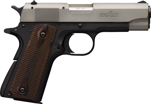 G051879490-1.jpg BROWNING 1911-22 22LR 4.25" - FS MATTE GRAY/ROSEWOOD - Image 1