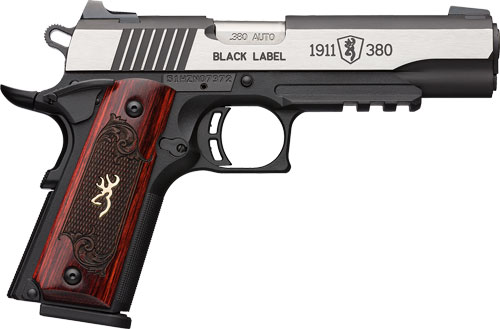 G051970492-1.jpg BROWNING 1911-380 BLACK LABEL - MEDALLION PRO 3.58" FS W/RAIL - Image 1