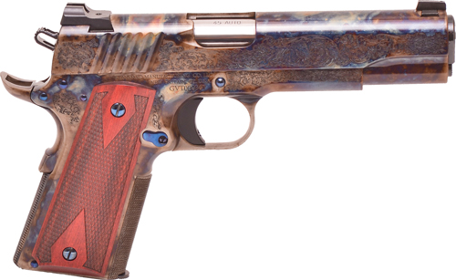 G1911CC1.jpg STAND MANU 1911 45 ACP CASE - COLORED #1 ENGRAVING - Image 1