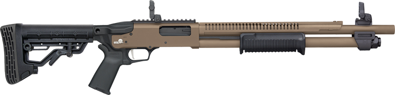G50758-1.jpg MOSSBERG 590R TACTICAL 12GA - 18.5" 6RD ADJ STK CYL FDE - Image 1