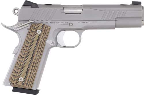 G67202-1.jpg SAVAGE 1911 45ACP 5" S/S - ADJ REAR SIGHT 8RD G10 GRIP - Image 1