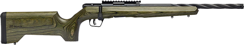 G70551.jpg SAVAGE B22 TIMBER TACTICAL - 22WMR 18" BLACK/GREEN LAMINATE - Image 1