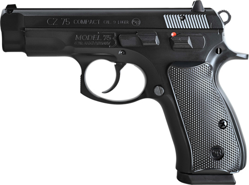 G91208_1.jpg CZ 75 COMPACT 50TH ANNIVERSARY - 9MM FS 15RD BLACK POLYCOTE - Image 1