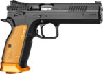 CZ TS2 SA 9MM FS 20RD - BLACK POLYCOAT ORANGE GRIP