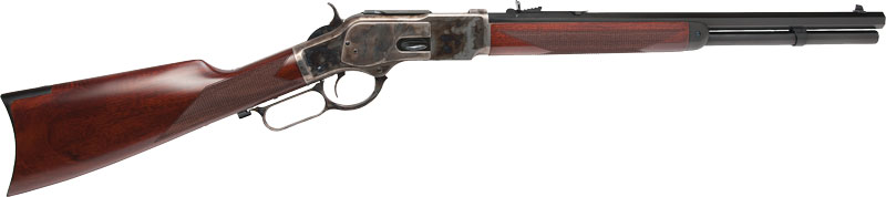 GCA2008G35.jpg CIMARRON 1873 SADDLE RIFLE - 44/40 WIN 18" CC/BLUED WALNUT - Image 1