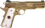 IVER JOHNSON EAGLE NOBLE WP - 1911 45ACP 8RD ENGRAVED GOLD