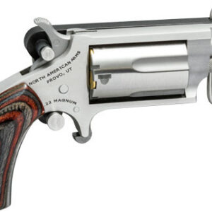 NAA MINI-REVOLVR 22WMR 1-1/8" - S/S MATTE WOOD W/BELT BUCKLE