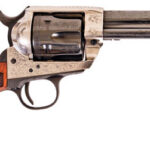 CIMARRON FRONTIER 357MAG PW FS - 4.75" ENGRAVED SILVER/BL WAL