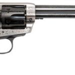 CIMARRON FRONTIER 45LC PW FS - 7.5" ENGRAVED SILVER/BL WAL