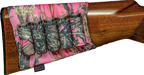 GTAC75.jpg GROVTEC SHOTGUN SHELL HOLDER - FOR BUTTSTOCK TRUE TIMBER PINK - Image 1