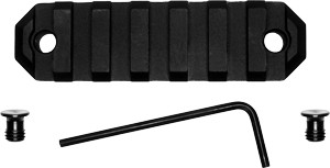 GROVTEC RAIL SECTION KEYMOD - 3" 7 SLOT ALUMINUM BLACK