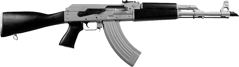 GZR7762CSB_2.jpg ZASTAVA ZPAPM70 RIFLE 7.62X39 - SILVER CERAKOTE 30RD BLK STOCK - Image 1