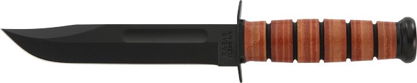 K1225-1.jpg KA-BAR FIGHTING/UTILITY KNIFE - 7" W/LEATHER SHEATH US NAVY - Image 1