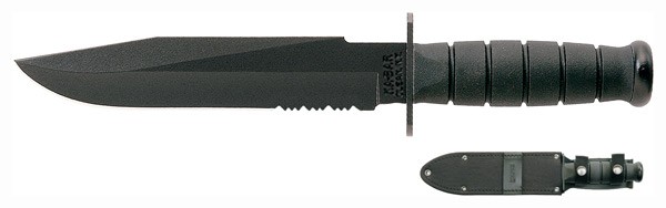 K1271-1.jpg KA-BAR FIGHTER KNIFE - 8" SERRATED W/SHEATH - Image 1