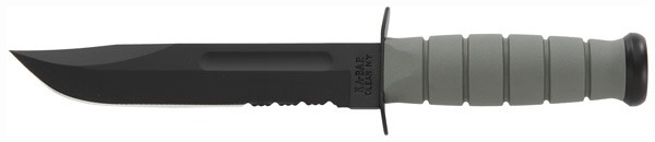 K5012-1.jpg KA-BAR FIGHTING/UTILITY KNIFE - 7" SERR W/PLASTIC STH. F-GREEN - Image 1