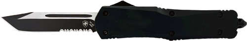 LBR531-1.jpg TEMPLAR KNIFE LARGE OTF BLACK - RUBBER 3.5" BLACK TANTO SRRTD - Image 1