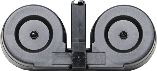 MAGAR15100C.jpg IVER JOHNSON MAGAZINE AR15 - 223 100RD DRUM BLK/CLEAR POLY - Image 1