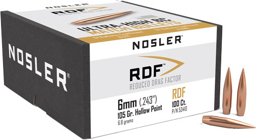 N53410_1.jpg NOSLER BULLETS 6MM .243 - 105GR RDF HPBT 100CT - Image 1