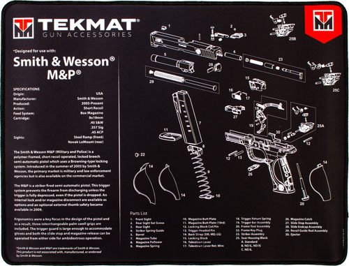 R20SWMP.jpg TEKMAT ARMORERS BENCH MAT - ULTRA 15"X20" S&W MP BLACK - Image 1