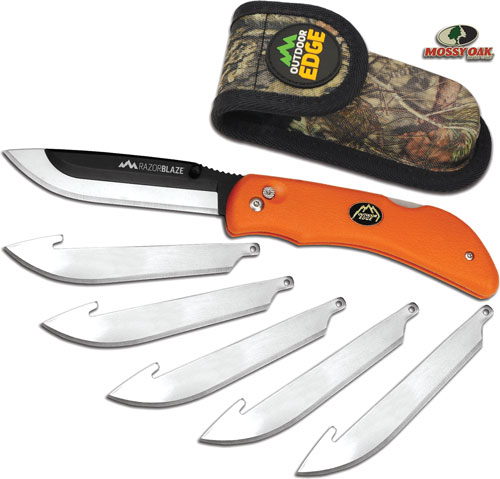 RB20C.jpg OUTDOOR EDGE RAZOR BLAZE 3.5" - FOLDER W/6 BLADES ORANGE HNDL - Image 1