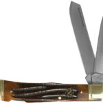 ABKT ROPER DOUBLE ACTION LOCK - BACK TRAPPER 3.25" COFFEE HNDL