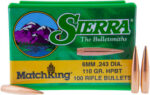 SIERRA BULLETS 6MM .243 - 110GR HP-BT MATCH 100CT - Image 2