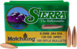 SIERRA BULLETS 6.5MM .264 - 120GR HP-BT MATCH 100CT - Image 2