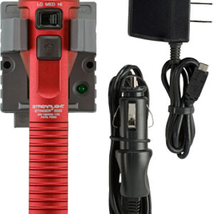 STREAMLIGHT STINGER 2020 LED - W/120V AC/12V DC CHARGER RED