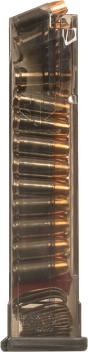 SMKSW9MP21.jpg ETS MAGAZINE S&W M&P 9MM 21RD - EXTENDED CARBON SMOKE - Image 1