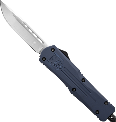 SNYFS3DNS.jpg COBRATEC SMALL FS3 OTF NYPD - BLUE 3" D2 DROP POINT - Image 1