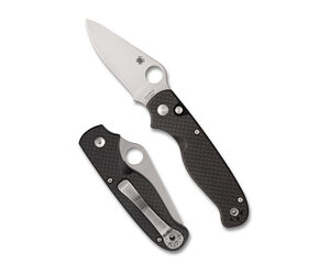 SPYDERCO BUTTONUP CF PE 3.27" BK/SLV