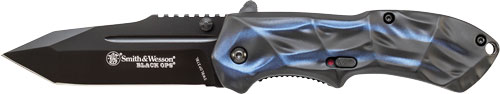 SWBLOP3TBL_1-1.jpg S&W KNIFE BLACK OPS 3RD GEN. - BLUE HANDLE TANTO MAGIC ASSIST - Image 1