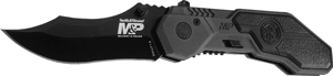 SWMP1B-1.gif S&W KNIFE M&P SPRING ASSIST - 2.9" S/S BLACKENED ALUMINUM - Image 1