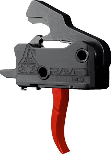 T017RED.jpg RISE TRIGGER RAVE 140 SST RED - 3.5LB AR-15 W/ANTI WALK PINS - Image 1