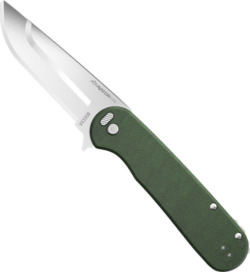 VX330BC.jpg OUTDOOR EDGE RAZOR VX3 3" FLDR - GREEN MICARTA SS BALL BEARINGS - Image 1
