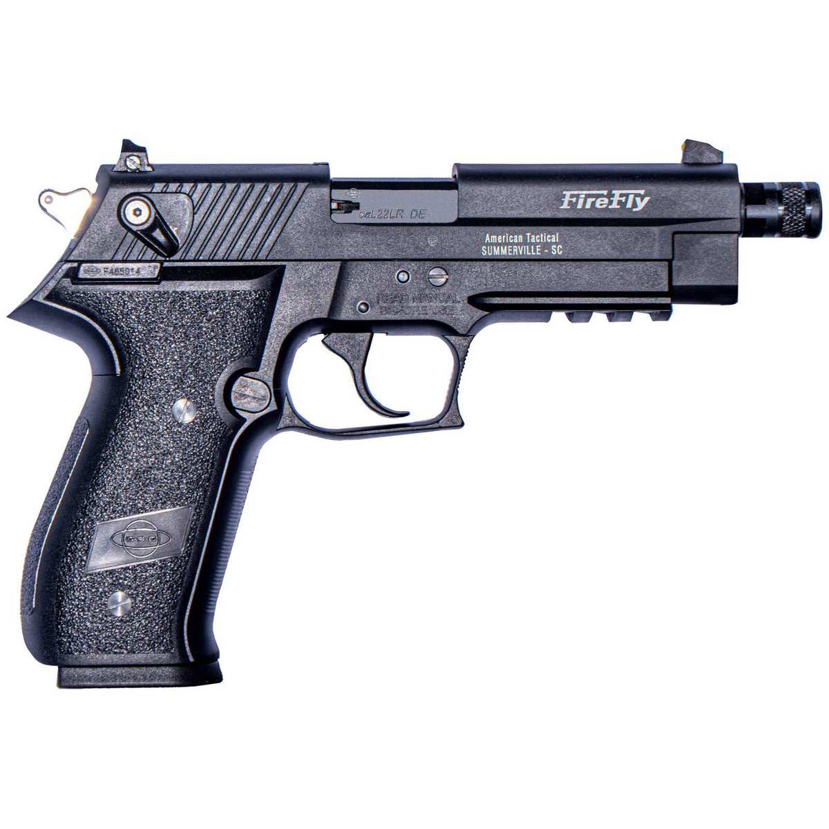 https3A2F2Fmedia.chattanoogashooting.com2Fimages2Fproduct2FAKGERG2210TFF132FAKGERG2210TFF131.jpg ATI GSG Firefly Handgun .22 LR 13rd Magazine(1) 4.9 Threaded Barrel Black Frame - Image 1