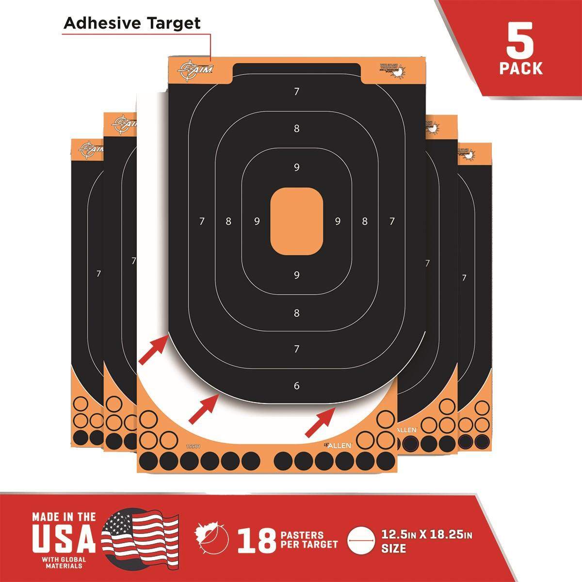 https3A2F2Fmedia.chattanoogashooting.com2Fimages2Fproduct2FAN155012FAN15501-2.jpg Allen Adhesive Splash Handgun Training Target 12x18" Orange and Black 5/ct - Image 1