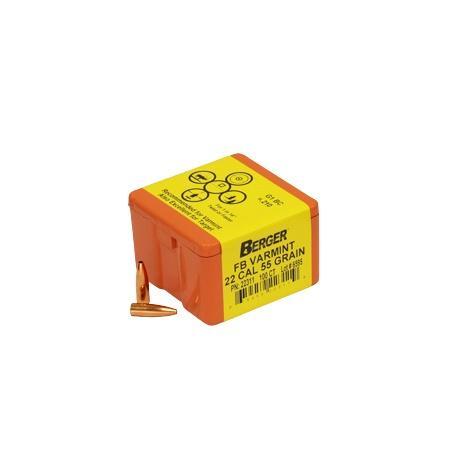 https3A2F2Fmedia.chattanoogashooting.com2Fimages2Fproduct2FBB223112FBB22311.jpg Berger Match Grade Varmint Bullets .22 cal .224" 55 gr FB Varmint 100/ct - Image 1