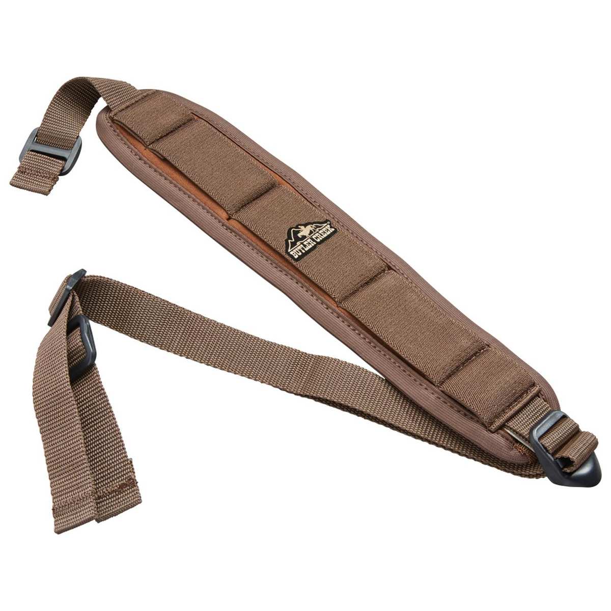 https3A2F2Fmedia.chattanoogashooting.com2Fimages2Fproduct2FBC1800152FBC180015_1.jpg Butler Creek Comfort Stretch Rifle Sling - Brown - Image 1