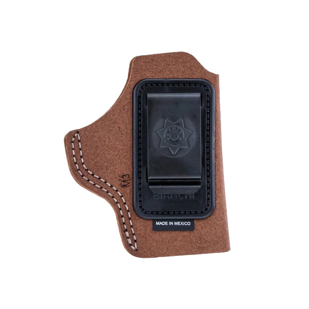 https3A2F2Fmedia.chattanoogashooting.com2Fimages2Fproduct2FBI103782FBI103-1.jpg Bianchi Model 6 IWB Holster for S&W 15 4" Brown Suede RH - Image 1
