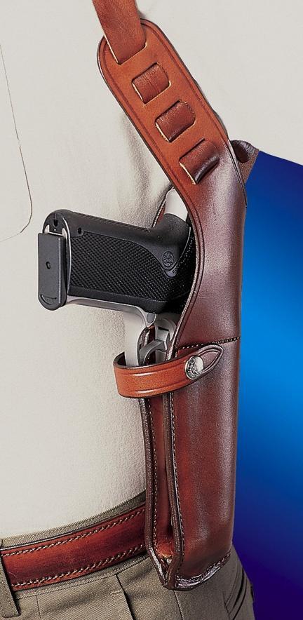 https3A2F2Fmedia.chattanoogashooting.com2Fimages2Fproduct2FBI123612FBI12361.jpg Bianchi Model X15 Shoulder Holster 4"-5" Right Hand Plain Tan Cross Draw - Image 1