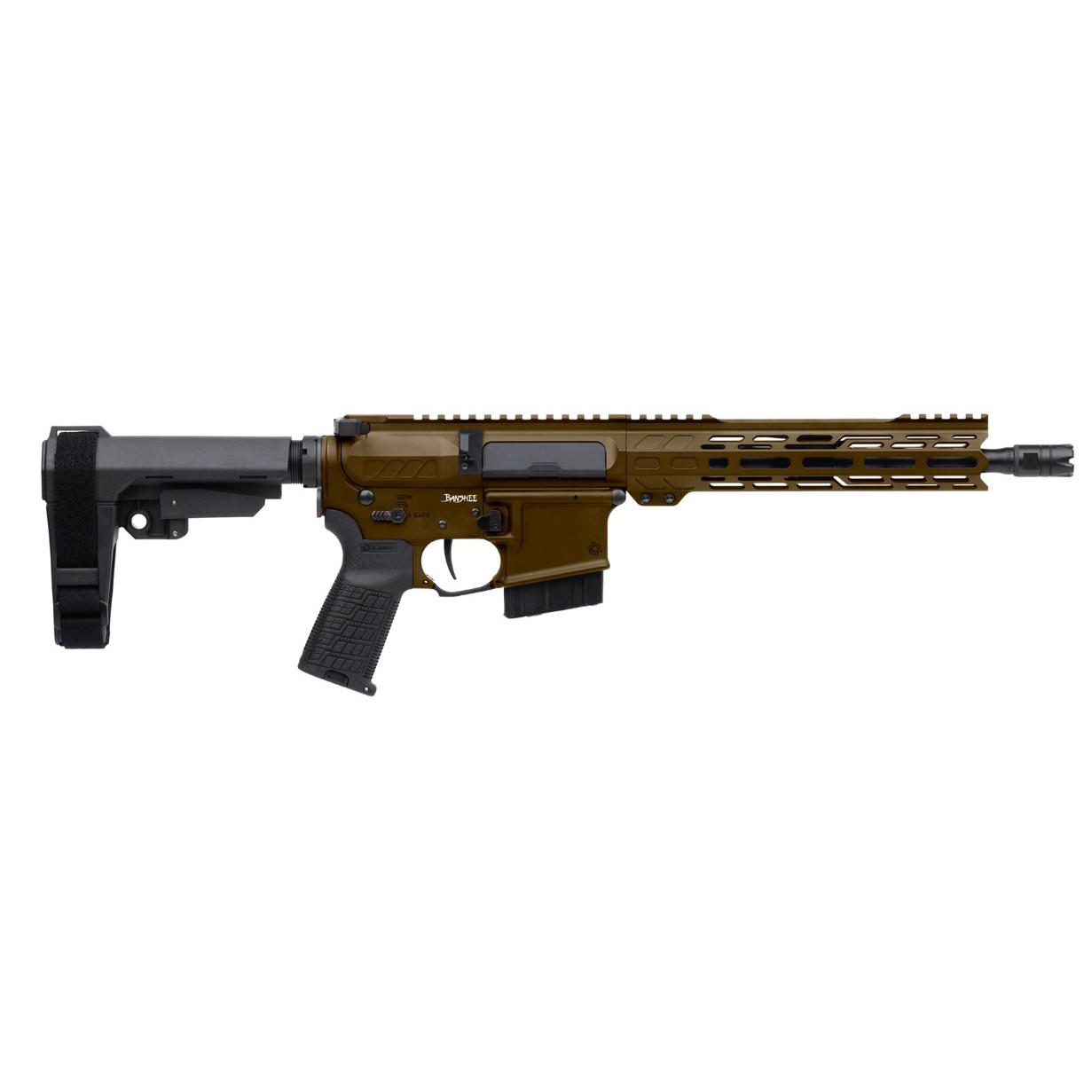 https3A2F2Fmedia.chattanoogashooting.com2Fimages2Fproduct2FCA34A390FMB2FCA34A390FMB1.jpg CMMG Banshee MK4 Handgun 338 Arc 10rd Magazine 10.5'' Barrel RipBrace Midnight Bronze - Image 1