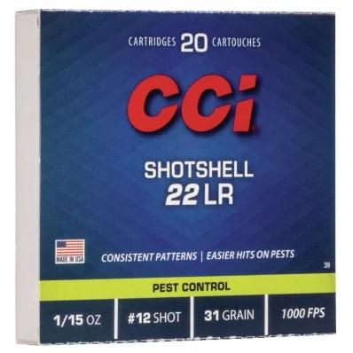 https3A2F2Fmedia.chattanoogashooting.com2Fimages2Fproduct2FCC0039C2Fcc0039_1.jpg CCI Rimfire Shotshell Ammunition .22 LR 1/15 oz #12 31 gr 1000 fps 2000/ct (100-20/ct Boxes) - Image 1