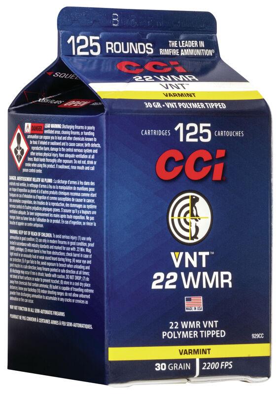 https3A2F2Fmedia.chattanoogashooting.com2Fimages2Fproduct2FCC929CC2FCC929CC.jpg CCI Varmint Rimfire Ammunition .22 WMR 30 gr VNT 2200 fps 125/ct - Image 1