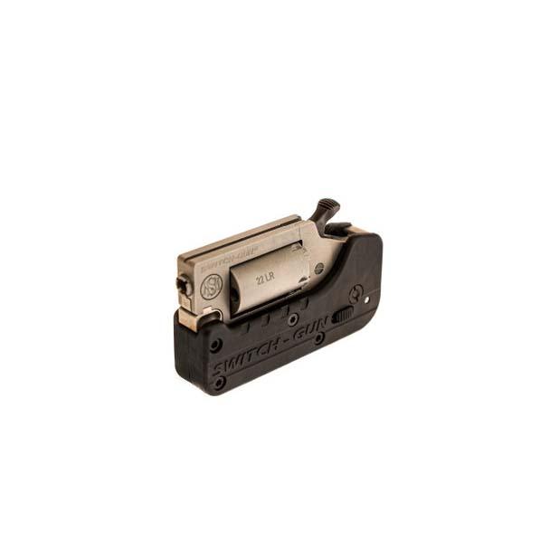 https3A2F2Fmedia.chattanoogashooting.com2Fimages2Fproduct2FDFSwitchgunLR2FDFSwitchgunLR.jpg Standard Manufacturing Switch-Gun Single Action Folding Revolver .22 LR 5rd Capacity 0.75" Barrel - Image 1