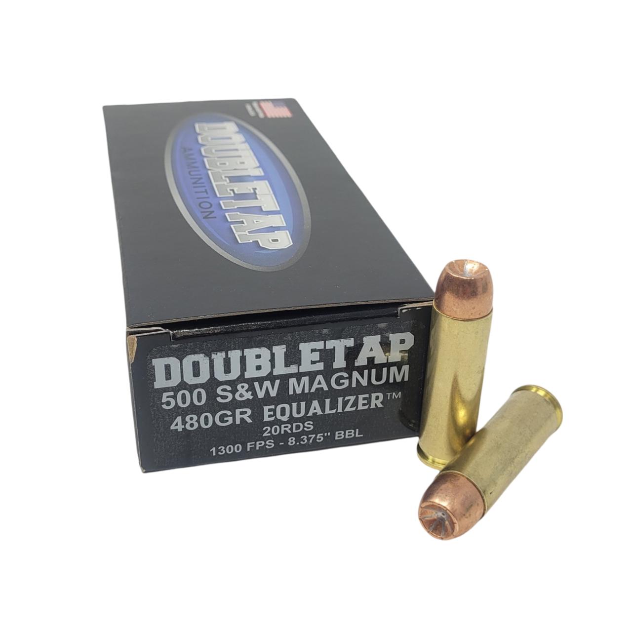 https3A2F2Fmedia.chattanoogashooting.com2Fimages2Fproduct2FDT500455EQ2FDT500455EQ1.jpg Double Tap 500 Equalizer Handgun Ammunition .500 S&W 455gr HP 1801 fps 20/ct - Image 1